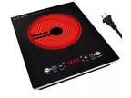 Portable Electric Cooktop Electric Stove Single Burner Ceramic Cooktop 1800W 110