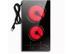 2 Burner Electric Cooktop 110v, 120v Plug In Electric Stove Top,12 Inch Built-i