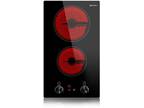 Electric Ceramic Cooktop 2 Burner Built-In/Countertop Stovetop knob Control 120V