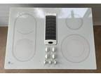 30” GE Profile Electric Downdraft Cooktop Radiant Glass Bisque White JP989