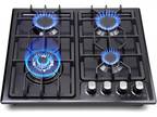 Gas Cooktop 22Inc Built in 4 Burners Stainless Steel Stove NG/LPG Conversion Kit