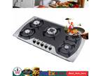 35.4" 5 Burners Built-In Black stainless steel CookTop Gas Stove NG/LPG Gas