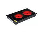 ZOKOP 20'' Electric Cooktop 2 Burner Ceramic Glass Stove Top Touch Control Home