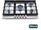 30inch Gas Cooktop Kitchen 5-Burners Countertop Built-in Gas Stainless Steel