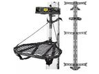 Hawk COMBAT Hang On Hunting Tree Stand & Set of 3 Helium Climbing Sticks w/Steps