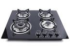 4 Burners Kitchen Built-in Stove Propane Gas Cooktop Tempered Countertop Stove