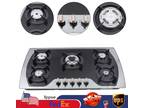 35.4" 5 Burners Gas Cooktop Stove Top Tempered Glass LPG/NG Built-In Gas Cooker