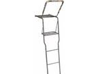 15' Hunting Ladder Tree Stand with Shooting Rail, Elevated Climbing Mesh Seat, H