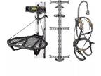 Hawk COMBAT Hunting Tree Stand, Set of 3 Climbing Sticks & Muddy Ambush Harness
