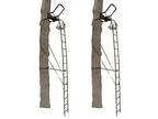 Big Game Warrior DXT 17' Portable Hunting Outside Tree Stand Ladder (2 Pack)