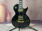 Custom LP black electric guitar Gold hardware White binding Fast delivery H