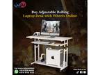 Buy Adjustable Rolling Laptop Desk with Wheels Online