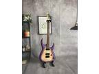 ST Electric Guitar Purple Circle HH Pickups Tree Burl Top Black Parts Maple Neck