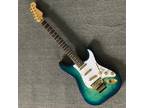 ST Electric Guitar 6 String 3S Pickups Quited Maple Top FRBridge White Pickguard