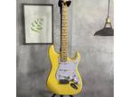 Custom Yellow Solid Body ST Electric Guitar Basswood Body Maple Fretboard