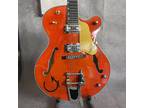 Custom Orange Hollow Body ES Electric Guitar 6Strings Bigsby HPL Fretboard
