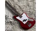 Custom Red Solid Body Electric Bass 4 String Electric Guitar Rosewood Fretboard