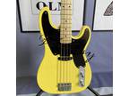 4 Strings Cream Yellow Precision Electric Bass Guitar S Pickups Maple Fretboard
