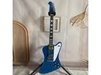Blue Silver Firebird Electric Guitar Black Fretboard White Pickguard HH Pickups