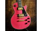 Factory Custom Candy Pink Electric Guitar Mahogany Body Gold Hardware HH Pickups