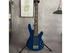 6 String TRB 1006 Quilted Maple Top Electric Bass Guitar Rosewood Fretboard Blue