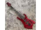 Custom Shop Crow Special Electric Bass Guitar 4 String Snake Inlay Red Fast Ship