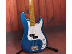 Factory Metallic Blue Solid Body Precision Electric Bass Guitar White Pickguard