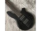 Matte Black Body Electric Bass Guitar 6 String HPL Fretboard Black Parts