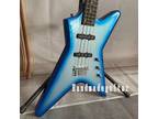 Blue Burst Solid Body Thrum Electric Bass Guitar Basswood Body Maple Neck