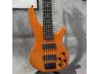 Handmade Orange Solid Body SR1305 Electric Bass Guitar Black Parts HPL Fretboard