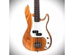 Full-Size Natural Electric Bass Guitar with Gloss Finish, P-Style Bass Unbranded