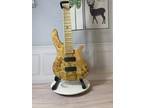 Handmade Primary Tree Burl Top Electric Bass Guitar Gold Parts HH Pickups