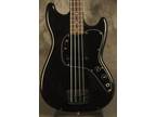 1978 Fender Musicmaster Bass Black w/AERO 4-pole pickup + Black tailpiece