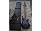Sterling StingRay Ray34 Burl Top RW FB Bass Neptune Blue Satin