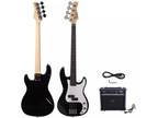 New GP Glarry Electric Bass Guitar Bass w/ 20W AMP Black