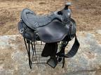 Tucker 17.5 Mule Saddle Wide Black Pleasure Trail Riding Leather