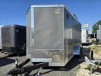 2024 Covered Wagon 7x16 Charcoal enclosed trailer w extra wide door